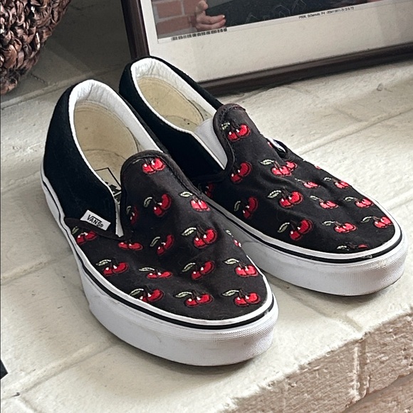 Vans Shoes - 🍒Vans Slip-On Sneakers Red Cherry Pattern